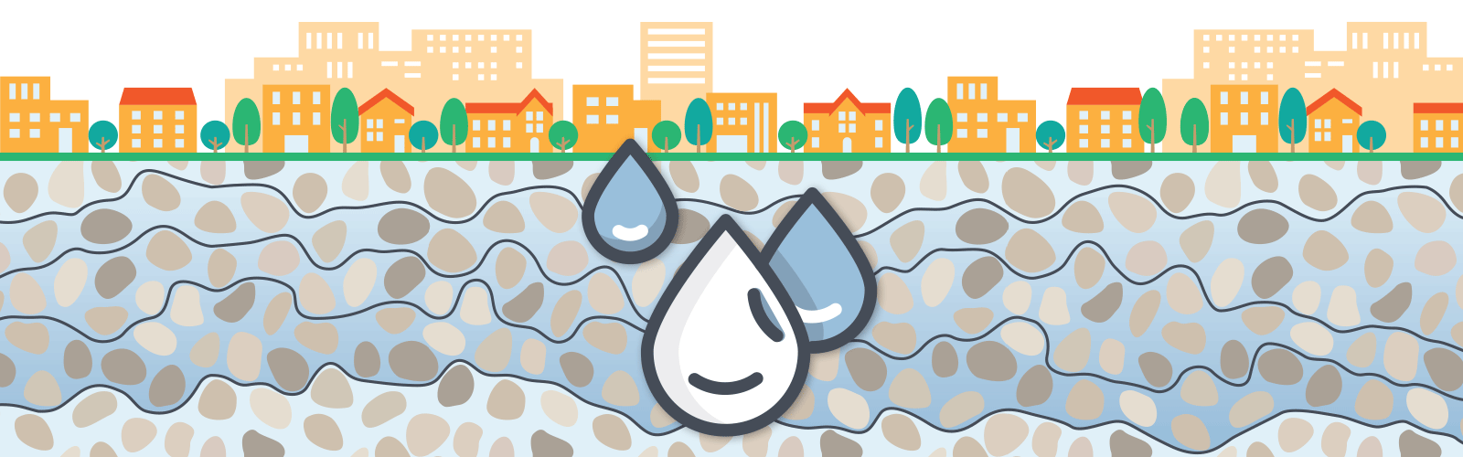 illustration of groundwater aquifer