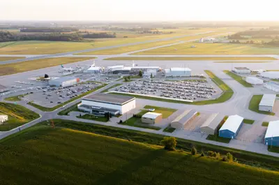 Aerial view of the Region of Waterloo International Airport