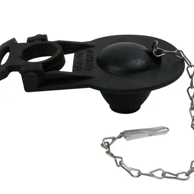 Universal rubber toilet flapper with chain