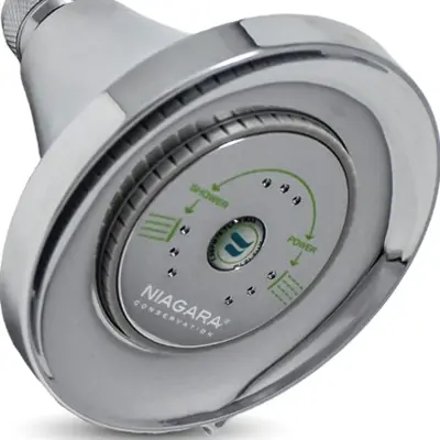 standard water-efficient showerhead with three sprays